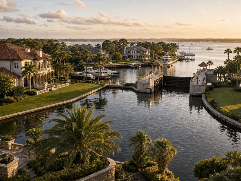 Queen's Harbour spring-fed freshwater lagoon with its 100-foot lock to the Intracoastal in Jacksonville 32225